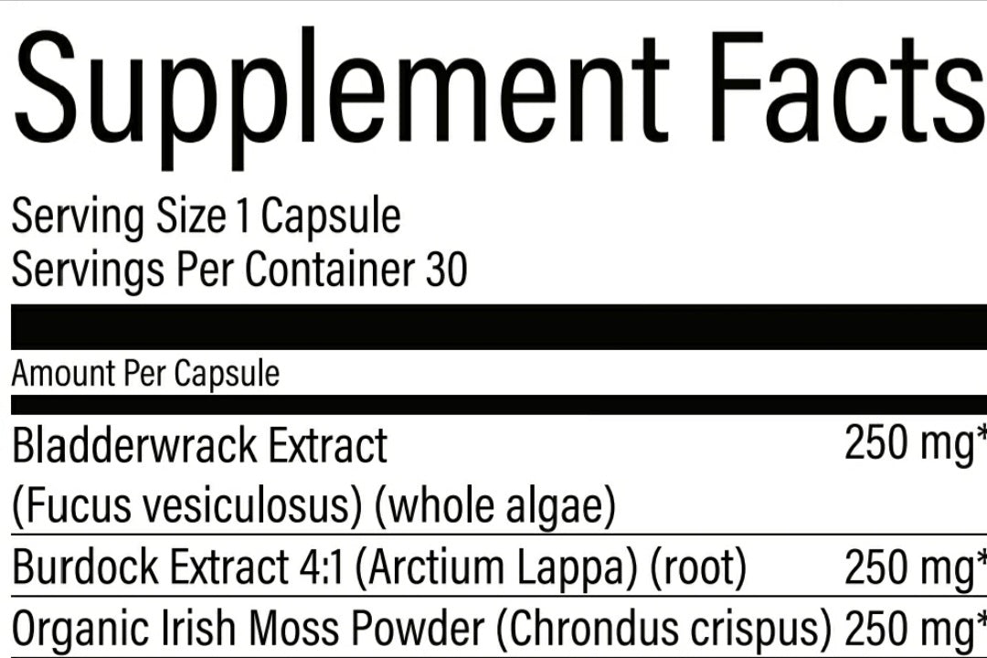 Irish Sea Moss supplement facts